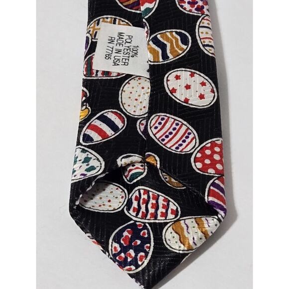 Pinnacle Men's Skinny Tie Easter Egg Print ~ 50" Long ~ 2.5" Wide RARE & UNIQUE - Picture 4 of 6